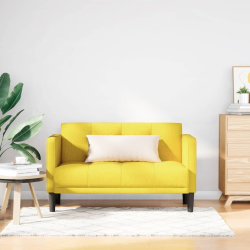 Sofa dwuosobowa żółta 111 cm Tkanina