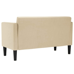 Sofa dwuosobowa kremowa 111 cm Tkanina
