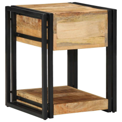 Szafki nocne, 2 szt., 40x40x50 cm, lite drewno surowe mango