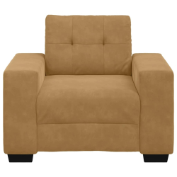 Sofa Fotel Brązowy 59 cm Aksamit