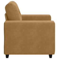 Sofa Fotel Brązowy 59 cm Aksamit