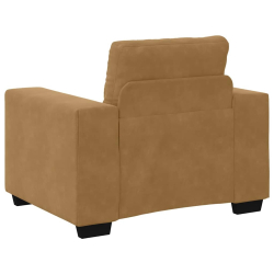 Sofa Fotel Brązowy 59 cm Aksamit