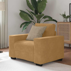 Sofa Fotel Brązowy 59 cm Aksamit