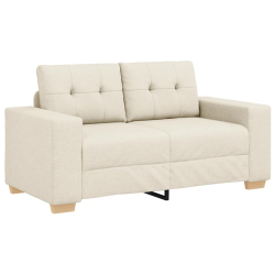 Sofa dwuosobowa obity lnem, 120 cm