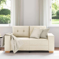 Sofa dwuosobowa obity lnem, 120 cm