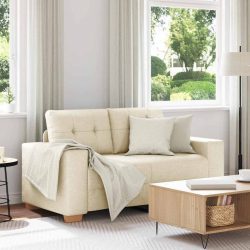Sofa dwuosobowa obity lnem, 120 cm