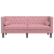 Sofa Chesterfield z wałkami, dwuosobowa, różowa, aksamit