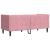 Sofa Chesterfield z wałkami, dwuosobowa, różowa, aksamit