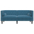 Sofa Chesterfield z wałkami, dwuosobowa, niebieska, aksamit