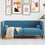 Sofa Chesterfield z wałkami, dwuosobowa, niebieska, aksamit