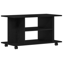 Szafka RTV z kółkami Czarny dąb 80x40x45 cm Drewno klejone