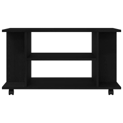 Szafka RTV z kółkami Czarny dąb 80x40x45 cm Drewno klejone