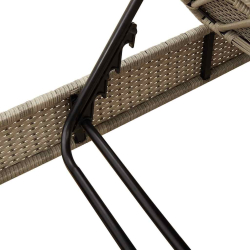 Leżak z poduszkami Jasnoszary 55x200x25,5cm Polirattan