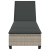 Leżak z poduszkami Jasnoszary 55x200x25,5cm Polirattan
