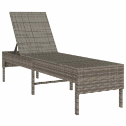 Leżak z poduszką Szary 55x200x44cm Polirattan