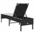 Leżak z poduszką Czarny 55x200x44cm polirattan