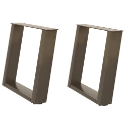 Nogi do stolika kawowego, 2 szt., naturalna stal, 50x(42-43) cm