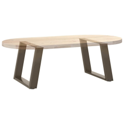 Nogi do stolika kawowego, 2 szt., naturalna stal, 50x(42-43) cm