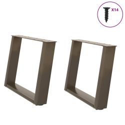 Nogi do stolika kawowego, 2 szt., naturalna stal, 60x(42-43) cm