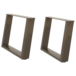 Nogi do stolika kawowego, 2 szt., naturalna stal, 60x(42-43) cm
