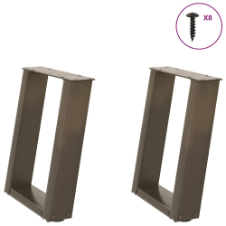 Nogi do stolika kawowego, 2 szt., naturalna stal, 28x(42-43) cm