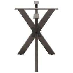 Noga do stołu jadalnego, naturalna stal, 120x68x(72-73)cm, stal