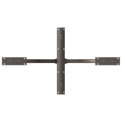 Noga do stołu jadalnego, naturalna stal, 120x68x(72-73)cm, stal