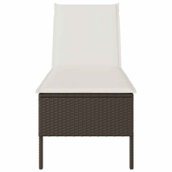 Leżak z poduszką Brązowy 55x200x44cm Polirattan