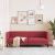 Sofa Chesterfield, 3-os., bordowa, tapicerowana sztuczną skórą