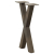 Nogi do stolika kawowego, 2 szt., naturalna stal, 28x(42-43) cm