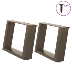 Nogi do stolika kawowego, 2 szt., naturalna stal, 40x(30-31) cm