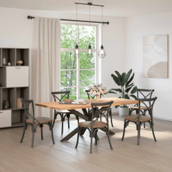 Noga do stołu jadalnego, naturalna stal, 150x78x(72-73)cm, stal