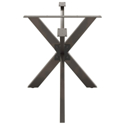 Noga do stołu jadalnego, naturalna stal, 150x78x(72-73)cm, stal