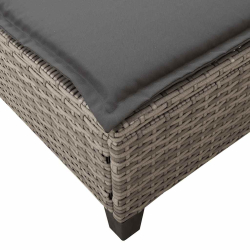 Leżak z poduszkami Szary 55x200x25,5cm Polirattan