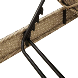 Leżak z poduszkami beżowy 55x200x25,5cm polirattan