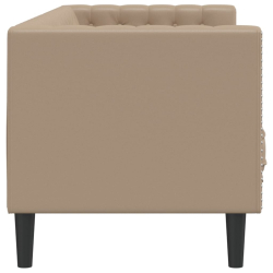 Sofa Chesterfield, 3-os., cappuccino, sztuczna skóra