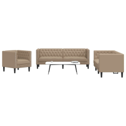 3-cz. zestaw wypoczynkowy Chesterfield, cappuccino, ekoskóra