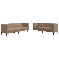 2-cz. zestaw wypoczynkowy Chesterfield, cappuccino, ekoskóra