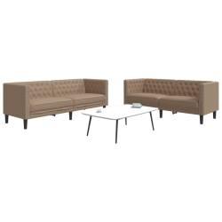 2-cz. zestaw wypoczynkowy Chesterfield, cappuccino, ekoskóra
