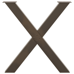 Nogi do stołu jadalnego, 3 pcs., naturalna stal, 80x(72-73) cm, stal