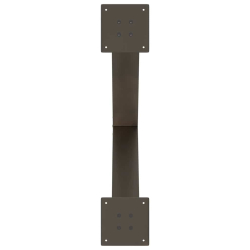 Nogi do stołu jadalnego, 3 pcs., naturalna stal, 80x(72-73) cm, stal