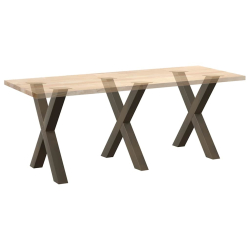 Nogi do stołu jadalnego, 3 pcs., naturalna stal, 80x(72-73) cm, stal
