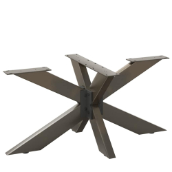 Noga stolika kawowego, naturalna stal, 98x58x(42-43) cm, stal