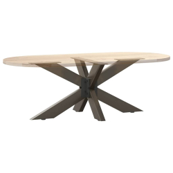 Noga stolika kawowego, naturalna stal, 98x58x(42-43) cm, stal