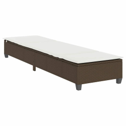 Leżak z poduszkami Brązowy 55x200x25,5cm Polirattan