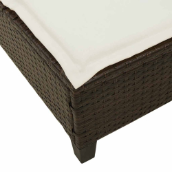 Leżak z poduszkami Brązowy 55x200x25,5cm Polirattan