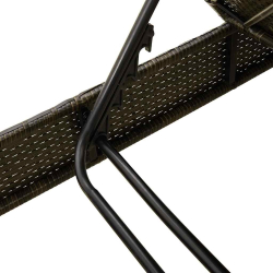 Leżak z poduszkami Brązowy 55x200x25,5cm Polirattan