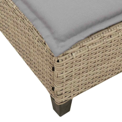 Leżak z poduszkami beżowy 55x200x25,5cm polirattan