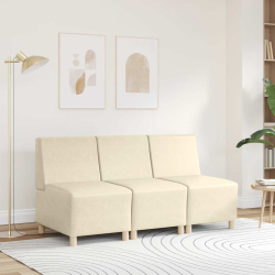 Sofa Fotel Kremowy 55 cm Skóra ekologiczna
