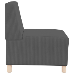 Sofa Fotel Ciemnoszary 55 cm Tkanina Corduroy